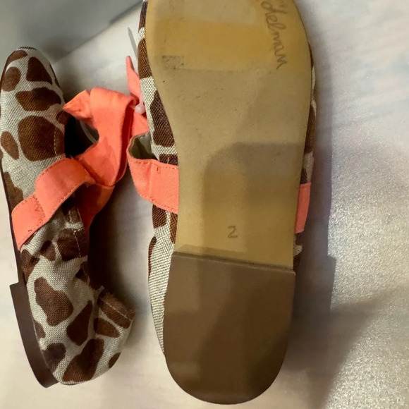 SAM EDELMAN GIRL’S FELICITY GIRAFFE PRINT BOW BALLET FLATS Size 2 - Picture 5 of 6
